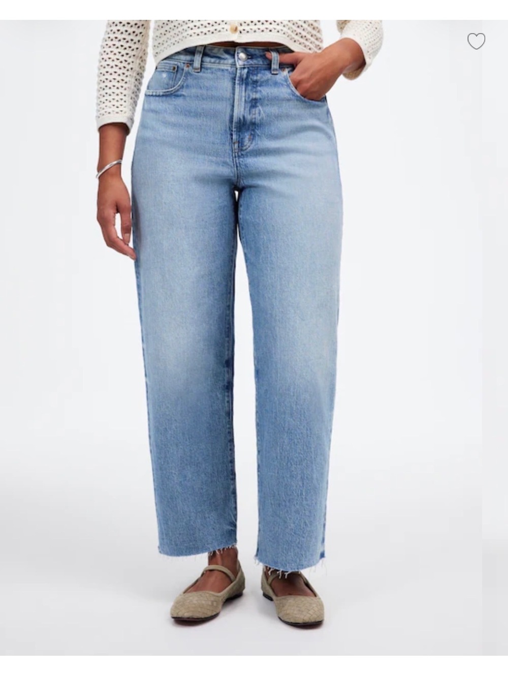 Madewell The Curvy Perfect Vintage Wide-Leg Crop Jeans Hallstead Wash Size 32